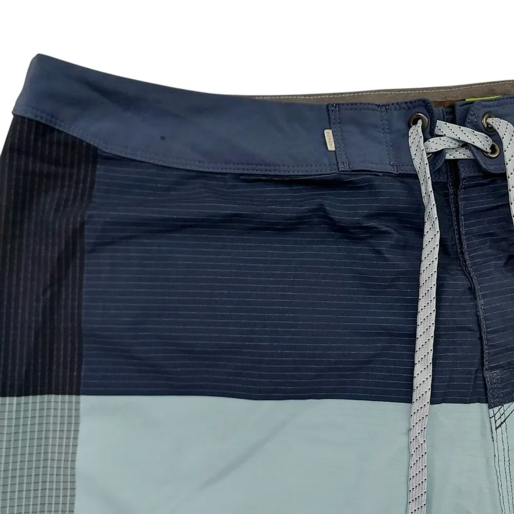 Quiksilver Board Shorts Mens 38 Navy Color Block Performance Swim Surf Trunks